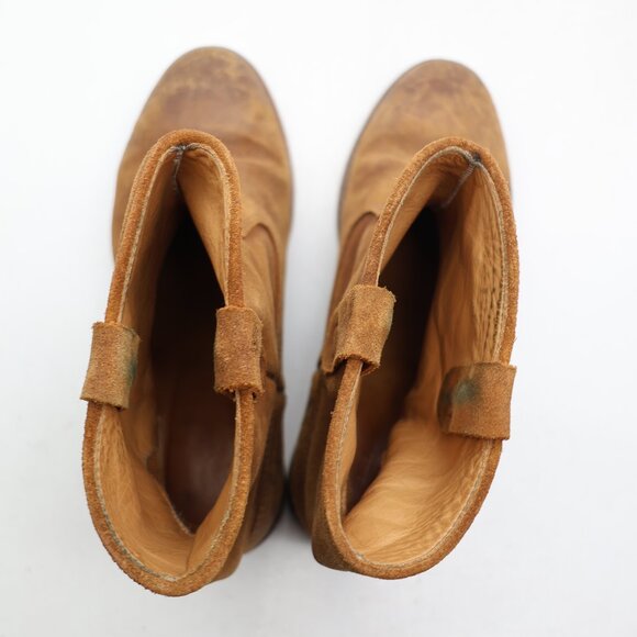 Isabel Marant Ankle Boot Suede Waxed Women's Size EU 39 Cowboy Western Round Toe - Picture 9 of 12